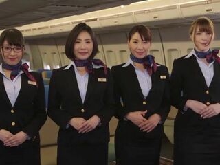 Japanese Air Hostess & Passengers' In-Flight Sex Romp (69 characters)
