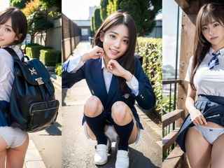 Japanese Schoolgirl Panty Excitement - Watch Her Unaware Antics!