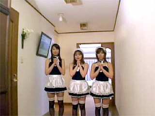 Japanese Maid Fetish Gangbang: Three Kinky Girls Take Control