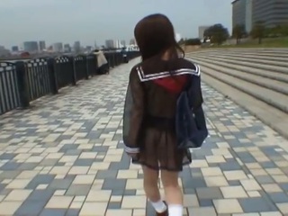Mikan's Sexy Stroll: Naughty Asian Student Teases Guys on Walk